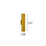 Hjemix | Enkel Aluminium Sylinderformet 2-Lykt Vegglampe