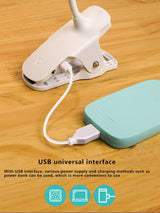 Hjemix | Enkel LED-klips skrivebordslampe oppladbar øyebeskyttelse nattlys