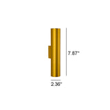Hjemix | Enkel Aluminium Sylinderformet 2-Lykt Vegglampe