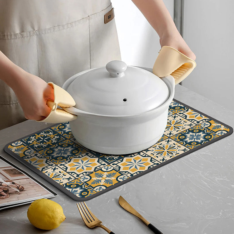 Hjemix | Retro Hurtigtørkende Vanntett Matte for Kjøkken-Bar-benkeplater