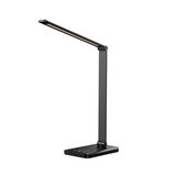 Hjemix | LED skrivebordslampe med USB-ladeport, dimbar øyevennlig leselampe for hjemmet, med 5 lysstyrkenivåer & 3 lysmoduser, berøringskontroll, autotimer (Svart)