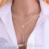 Hjemix | Multilayer Pendant Lang Kjede Halskjede