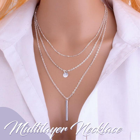 Hjemix | Multilayer Pendant Lang Kjede Halskjede