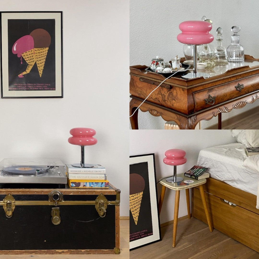 Hjemix | LueurRose – Retro Bordlampe med Dimbar LED og USB