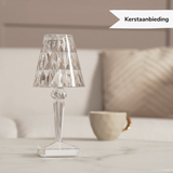 Hjemix | LuxeCrystal Premium LED Bordlampe | Trådløs | Dimmbar Krystallbelysning | Stemningslys & Dekorasjon