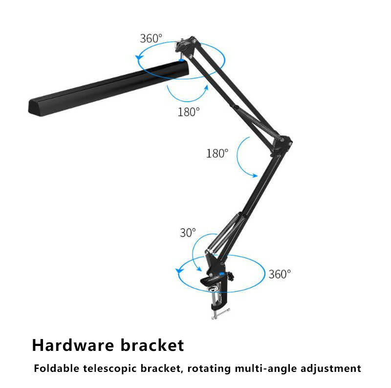 Hjemix | LED Foldbar Lang Arm Klips Øyevern USB Leselampe