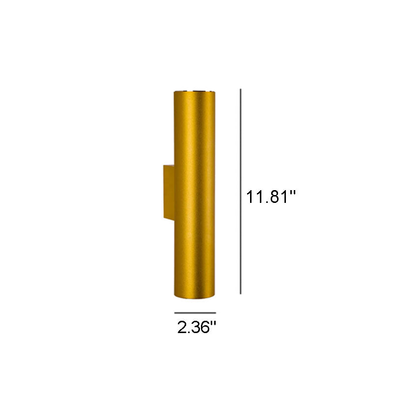 Hjemix | Enkel Aluminium Sylinderformet 2-Lykt Vegglampe