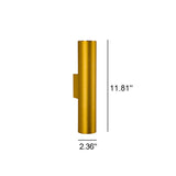 Hjemix | Enkel Aluminium Sylinderformet 2-Lykt Vegglampe