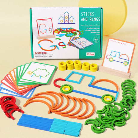 Hjemix | Montessori Barns Puslespill Logikktrening Ring Spill