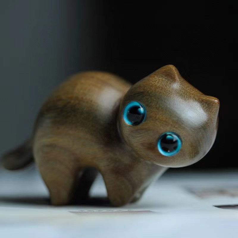 Hjemix | Sandalwood håndlaget tre katt