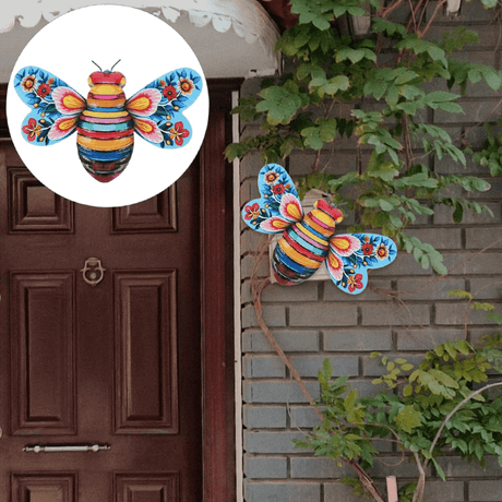 Hjemix | Iron Bee Art Skulptur Hengende Veggdekorasjoner for Hage