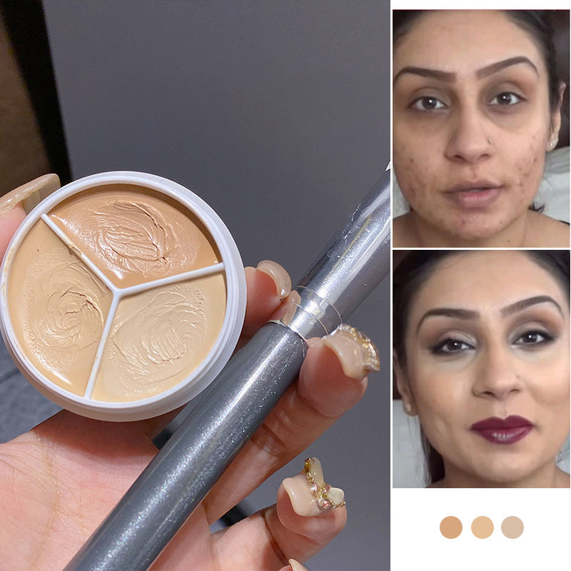 Hjemix | Tri-Farge Concealer Palette for Akne Flekkene og Mørke Sirkler