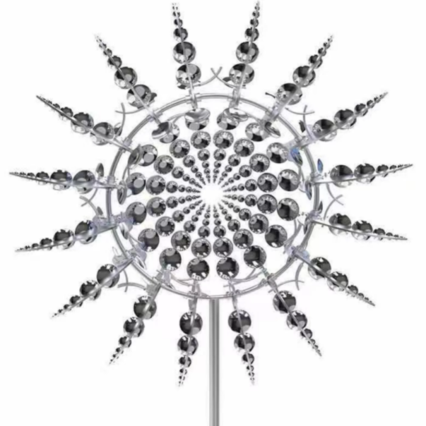 Hjemix | Vannmølle - Vindfull - Magisk metall - Hagedekorasjon