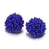 Hjemix | Lys og morsom håndlaget multicolor perle pompom stud øredobber