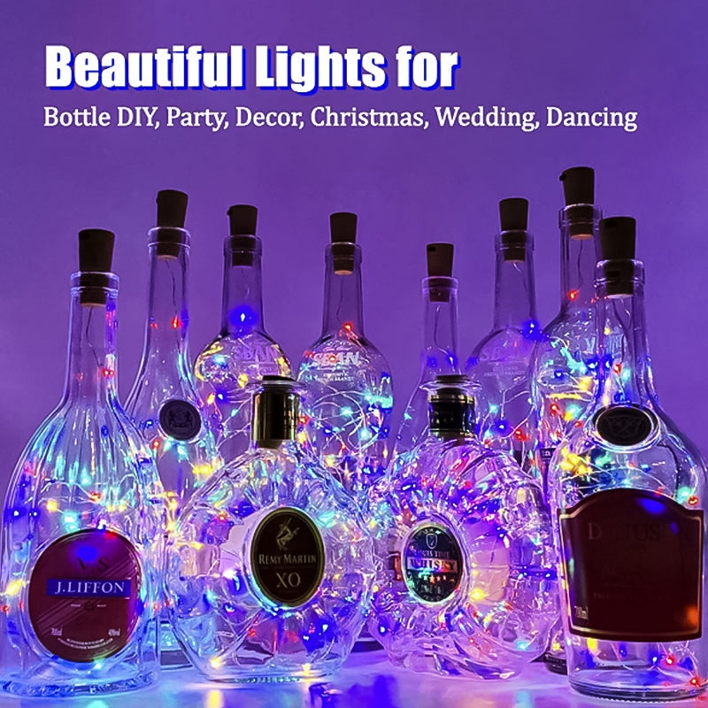 Hjemix | LED Flaske Lys Kork Natt Lys DIY Dekor Gave