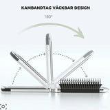 Hjemix | MirrorFlex Reise Speil Hårbørste | Sammenleggbar & Kompakt | Praktisk Styling på Farten