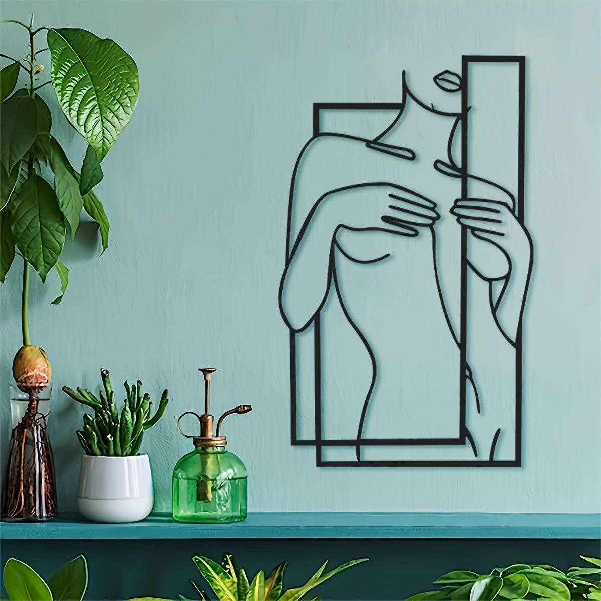 Hjemix | LineaArt Metallveggdekorasjon - Moderne minimalistisk veggkunst for soverom