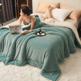 Hjemix | Solid tykk dobbelsidig fløyels kube teppe