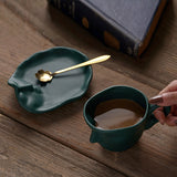 Hjemix | Metal Touching Face Creative Ceramic Kiss Kaffekopp, Kunstnerisk Vibe Krus & Tallerken Sett