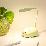 Hjemix | Mini Tegneserie Katt LED Øyevern Leselampe USB Oppladbar Skrivebordlampe