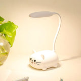 Hjemix | Mini Tegneserie Katt LED Øyevern Leselampe USB Oppladbar Skrivebordlampe