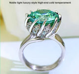 Hjemix | 6 Karat Paraiba Blågrønn Lotus Diamant Ring