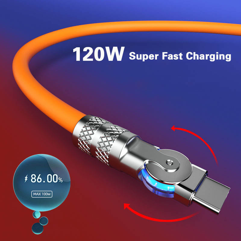 Hjemix | 180° Anti-Break Hurtigladnings Datakabel (120W)
