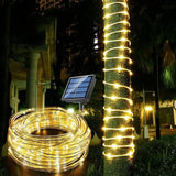 Hjemix | LED solcelle string lys - utendørs vanntette lys for jul, hage, plen, trær, gjerde og sti dekor