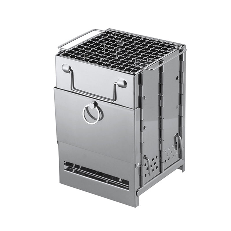 Hjemix | Utendørs sammenleggbart vedovn mini rustfritt stål grill camping piknik