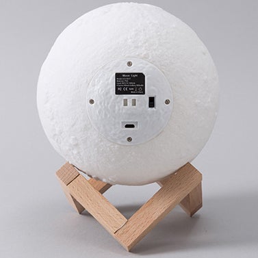 Hjemix | Kreativ Mini Oppladbar 3D Utskrevet Måne 1-Lys LED Bordlampe