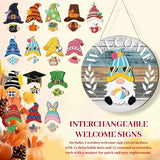 Hjemix | 🍁De beste julepyntene🎄Utskiftbart velkomstskilt med tre-nisse🎈