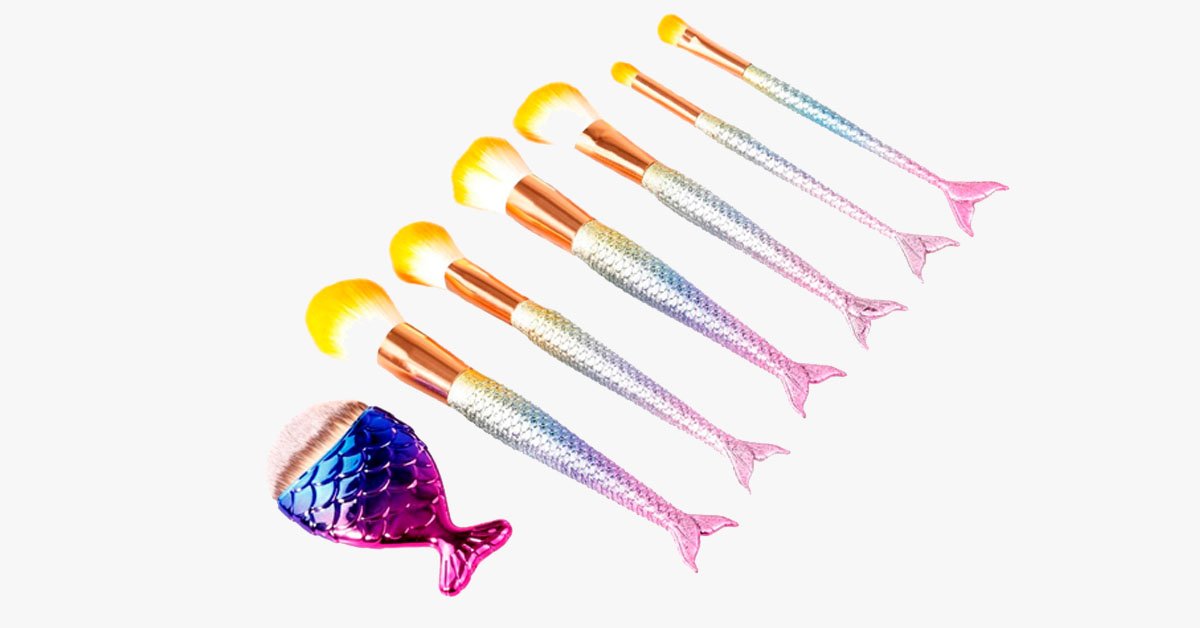 Hjemix | Mermaid Dream Glam Brush Set - Perfekt din sminke på en glamorøs måte