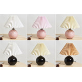 Hjemix | Nordisk minimalistisk 1-lampe bordlampe laget av keramikk med folder