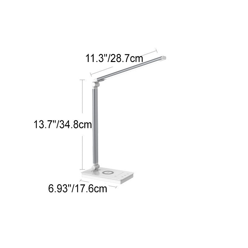 Hjemix | Minimalistisk Intelligent Firkanthåndtak Sammenleggbart USB LED Skrivebordslampe