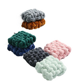 Hjemix | Stue Myk Plysj Knutepute Sofapute Ensfarget Kvadrat Håndvevd Hjem Kastepute Kvadrat Vevd Setepute pute