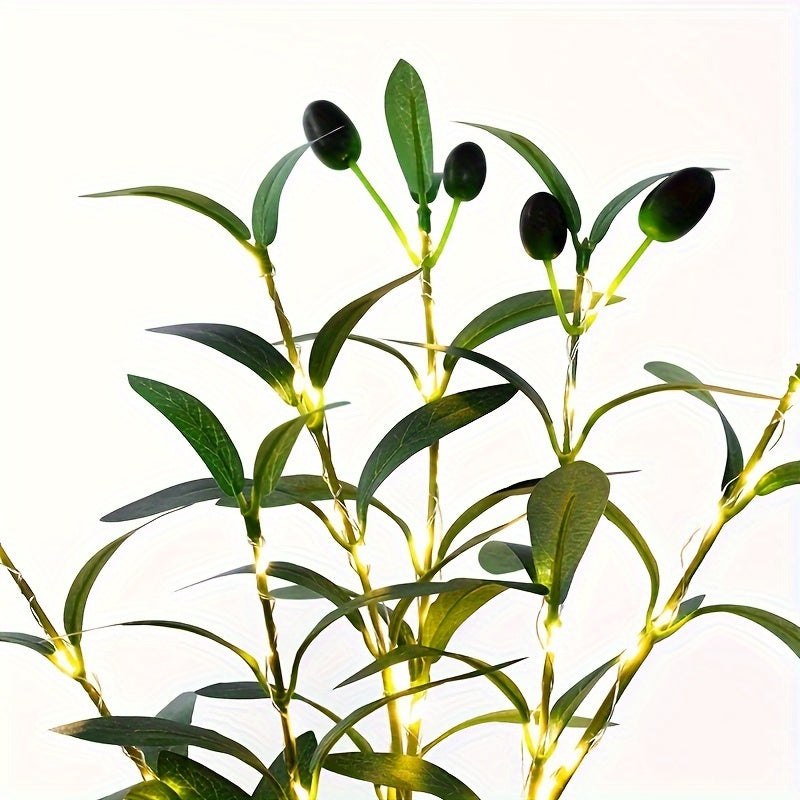 Hjemix | Belyst Oliventre LED Lampe – Moderne Dekor for Festlige Anledninger, Bryllup, Bursdager og Feststemning, Ideell for Spisebord, Skap eller Kafé Dekor