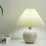 Hjemix | Nordisk minimalistisk 1-lampe bordlampe laget av keramikk med folder
