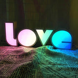 Hjemix | Modern Art Deco vanntett PS LOVE bokstaver LED bordlampe for soverommet