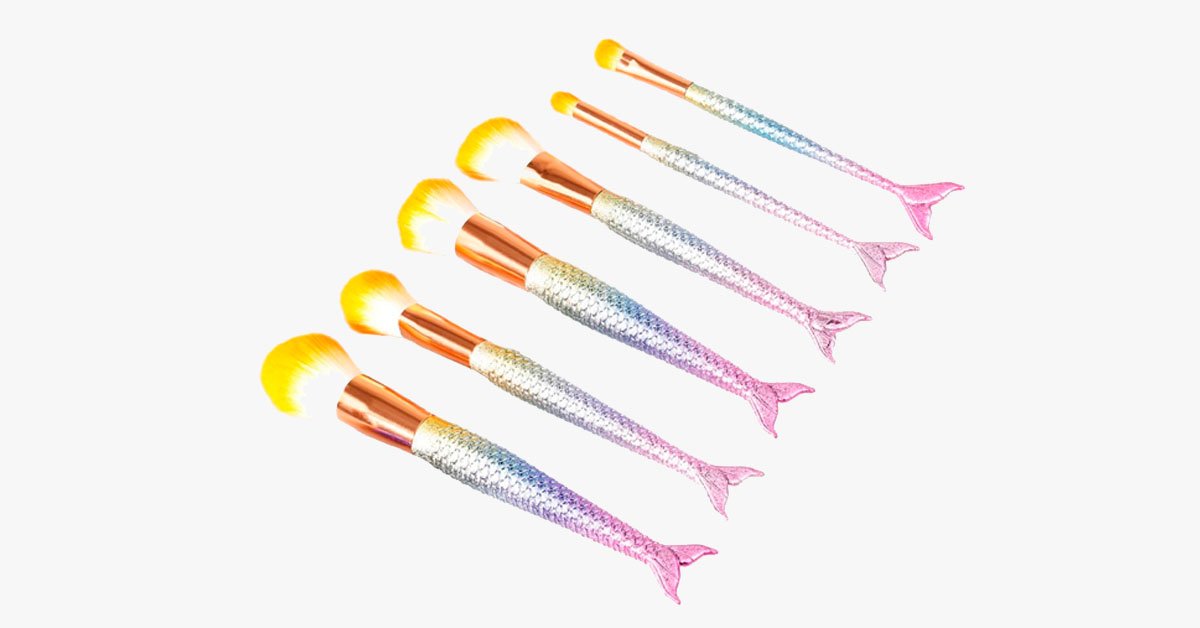 Hjemix | Mermaid Dream Glam Brush Set - Perfekt din sminke på en glamorøs måte
