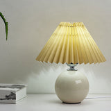 Hjemix | Nordisk minimalistisk 1-lampe bordlampe laget av keramikk med folder