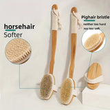 Hjemix | Bak Villsvin Bustespong for Dusjen - Lang Tre Håndtak Badspong Koster, myke naturlige bust for ryggvask