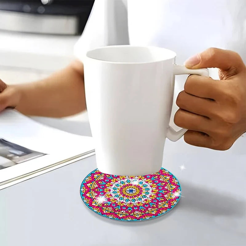 Hjemix | Diamond Crafts Coaster Diamond Painting Coaster (Mandala)