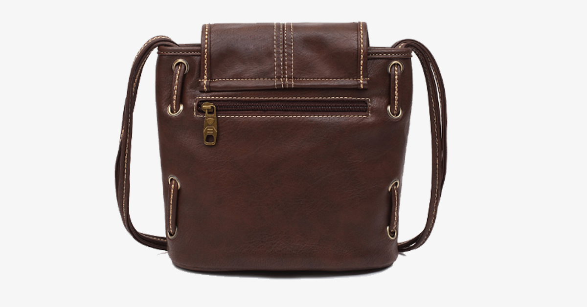 Hjemix | Vintage-stil skuldervesker - Ekte brun lær crossover skulderveske - Bærbar håndlaget lommebok