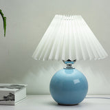 Hjemix | Nordisk minimalistisk 1-lampe bordlampe laget av keramikk med folder