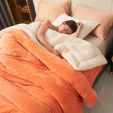 Hjemix | Solid tykk dobbelsidig fløyels kube teppe