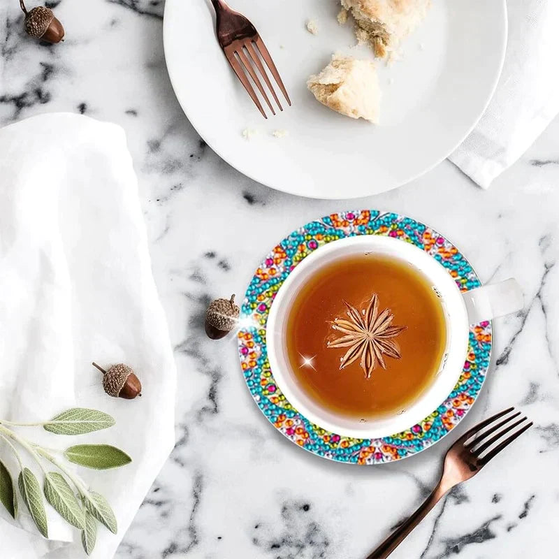 Hjemix | Diamond Crafts Coaster Diamond Painting Coaster (Mandala)