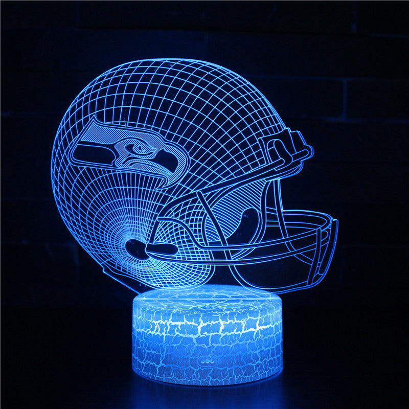 Hjemix | Seahawks Fotballhjelm 3D Optisk Illusjon Lampe