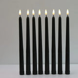 Hjemix | 3 deler svarte LED lys med flimrende flamme