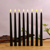Hjemix | 3 deler svarte LED lys med flimrende flamme