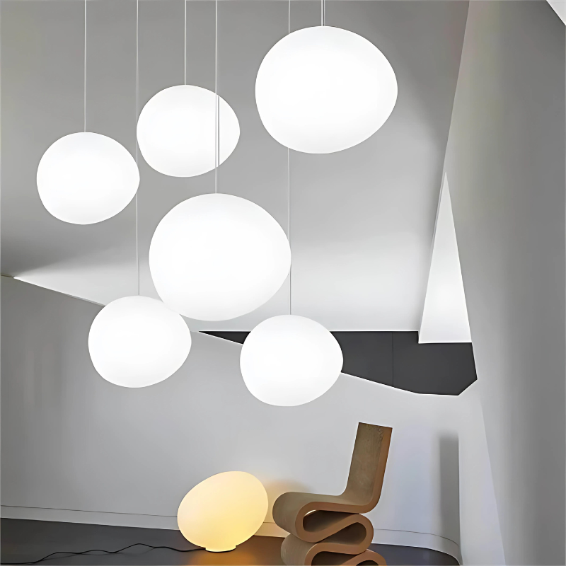 Hjemix | GloStone | Elegant Glass Pebble Pendant Light